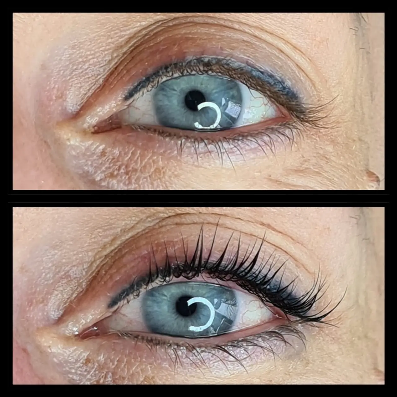 Voor en na resultaat van een lashlift